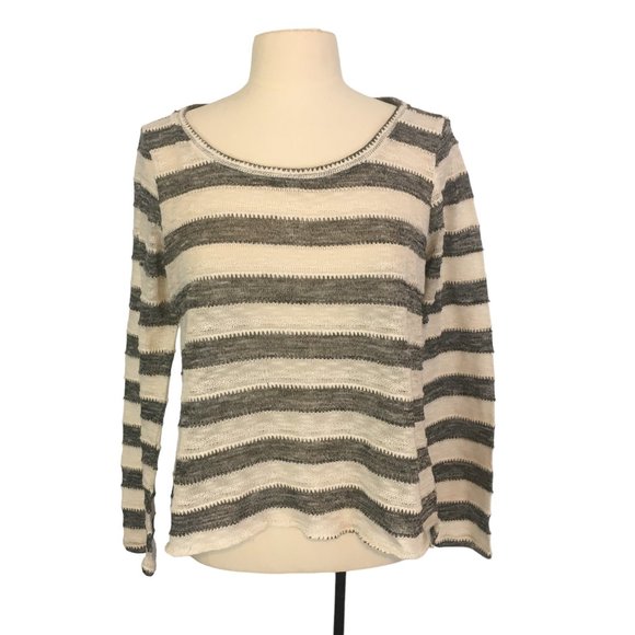 Maurices Womens Black White Striped Pullover Light Sweater, XL - Picture 1 of 10